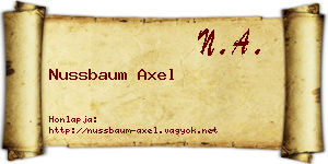 Nussbaum Axel névjegykártya